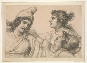 Komposition med tre figurer af Jacques Louis David