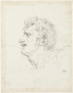Leder af en mand, venstre profil af Jacques Louis David