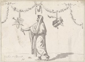 Ornament med en skægget mand i gammel kjole af Jacques Louis David