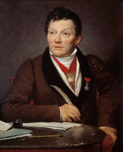 Portræt af Alexandre Lenoir (1761-1839) arkæolog og kurator for Musee des Monuments francais Maleri af Jacques Louis David (1748-1825) 1817 Søn. 0,76x0,62 m - Portræt af Alexandre Lenoir (1761-1839), arkæolog og kurator for Museum of F af Jacques Louis David