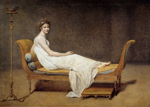 Portræt af Madame Recamier (1777 - 1849), Jeanne Francoise kaldet Juliette - Maleri af Jacques Louis David (1748-1825) af Jacques Louis David