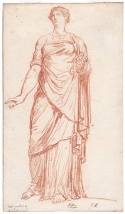 Statue af Flora set forfra, i Palazzo Giustiniani, Rom af Jacques Louis David
