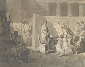 Studie for The Lictors Bringing Brutus the Bodys of his Sons, 1787. af Jacques Louis David