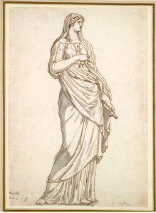Studie af Sabine-statuen fra Villa Medici, ca. 1775-1780. af Jacques Louis David