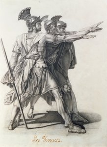The Oath of the Horatii, detalje af Horatii (blyant) af Jacques Louis David