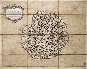 Kort over Isle of Bourbon udarbejdet på depotet for kort og søkort
