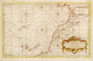 Kort over Afrikas nordvestlige kyst, fra Gibraltarstrædet til De Kanariske Øer