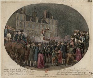 Henrettelsen af ​​Thomas de Mahy, markis af Favras 1744-1790, 18. februar 1790, af Jacques Philippe Caresme