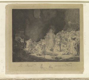 Predikende Christus (De Honderdguldenprent) Herren helbreder de syge (titel på objekt) Samling af 85 originale tryk (serietitel)