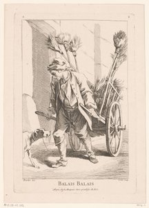 Gadehandler med koste Balais Balais (titel på objekt) Cris de Paris (serietitel) Street Vendors of Paris (serietitel)