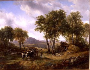 Træhuggere forlader skoven ved Millau, 1832