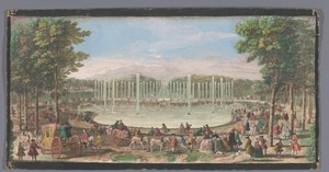 Udsigt over Bassin de Neptun i Versailles have Vue du Bassin de Neptune dans le Jardin de Versailles (titel på objekt) af Jacques Rigaud (possibly)
