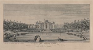 Chateau of Berny fra haven af Jacques Rigaud