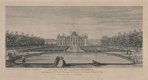 Chateau of Berny fra haven. af Jacques Rigaud