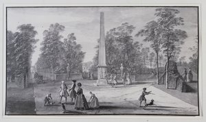 Den store obelisk, nær den sydvestlige indgang til Lord Burlington