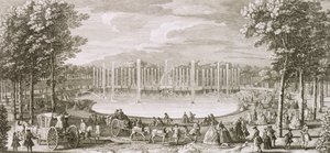 Udsigt over Neptun-fontænen, Versailles af Jacques Rigaud