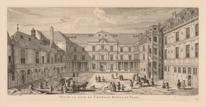 Udsigt over gården til Château de Blois af Jacques Rigaud