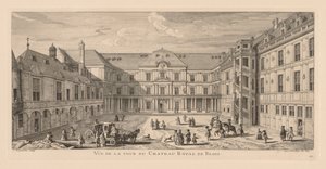 Udsigt over gården til Château de Blois. af Jacques Rigaud