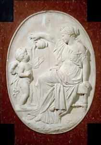 Monument til hjertet af Louis XIII: de fire kardinaldyder. Afholdenhed. Dekorelement fra Louis XIII