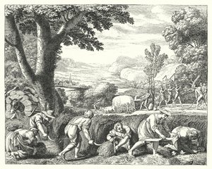 Høstscene (gravering) af Jacques Stella
