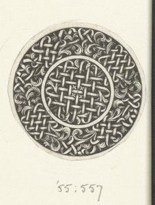 Medaljon med fletværk Design for guldsmede (serietitel) af Jacques Vauquer
