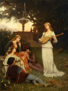 The Fountain of Love (olie på lærred) af Jacques Wagrez