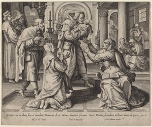 Præsentation i templet af Jacques de Bie after Maarten