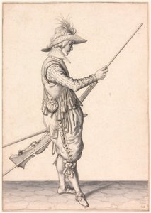 En soldat, der lader en musket, "Ramme in Your Pouder"