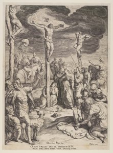Kristus på korset mellem to tyveknægte af Jacques de Gheyn II