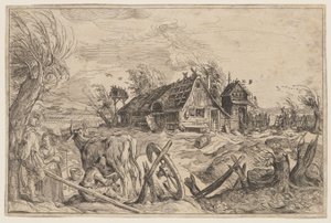 Landskab med bondegård af Jacques de Gheyn II
