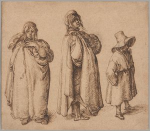 To studier af en romakvinde og en romadreng med stor hat af Jacques de Gheyn II