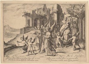 Retur fra flugten til Egypten af Jacques de Gheyn II, after Karel van Mander I