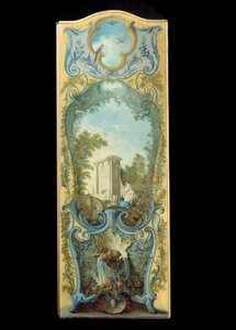 Møbler: maleskærm på marouflepapir af Jacques de Lajoue (1686-1761) 1700-tallet af Jacques de Lajoüe