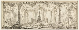 Design til en dekorativ dekoration af Jacques de Lajoüe