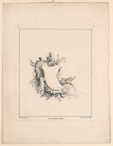 Escutcheon, fra "Recueil Nouveau de Differens Cartouche" af Jacques de Lajoüe