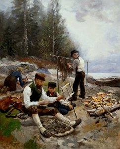 Fiskere ved stranden