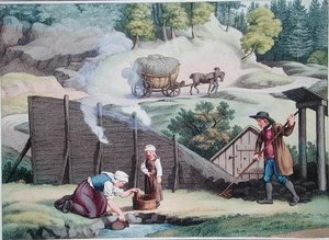 At lave trækul i Østrig, illustration fra 
