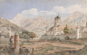 Udsigt over Stams Abbey i Tyrol af Jakob Alt