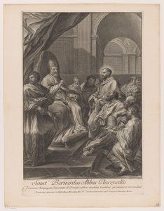 Heilige Bernardus van Clairvaux for pause Innocentius II Sankt Bernardus Abbed af Clareualis (titel på objektet) af Jakob Frey (I)
