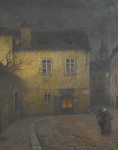 Et gadehjørne i Prag, ca. 1900 af Jakub Schikaneder