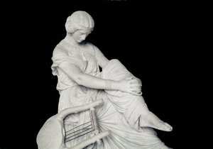 Sapho (eller Sappho, 7. århundrede f.Kr.), græsk digter af antikken. Marmorskulptur af James Pradier (1790-1852)