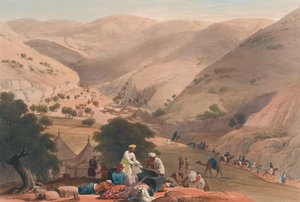 The Third Descent of the Koojah [sic] Pass, ca. 1839 (litografi, tonet)