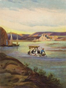 "Bir" på Eufrat (farve litho)