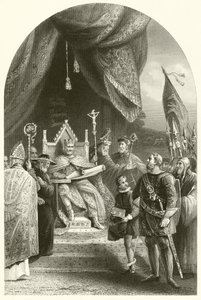 King John forsegling Magna Charta (gravering) af James (after) Lonsdale