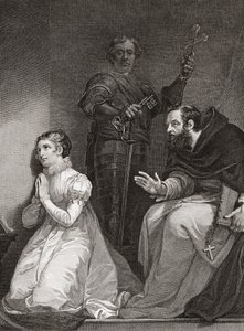 John Feckenham besøger Lady Jane Gray i Tower of London (print)