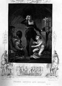 Prins Arthur og Hubert, i King John af William Shakespeare (1564-1616) graveret af J. Rogers (gravering)