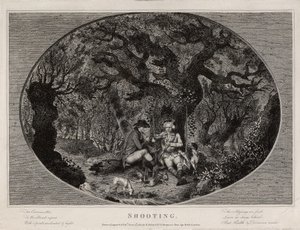 Skydning, indgraveret af Robert Pollard (1755-1838), udgivet i 1784 (litho)