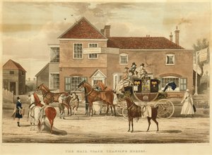 The Mail Coach Changing Horses, ca. 1825 (gravering)