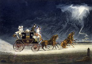 Postvognen i tordenvejr, indgraveret af R.G. Reeve