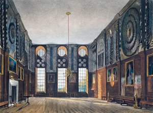 Vagtkammer, gravering af Richard Reeve (født i 1780), baseret på design af James Stephanoff (ca. 1788-1874), Fra The History of the Royal Residences